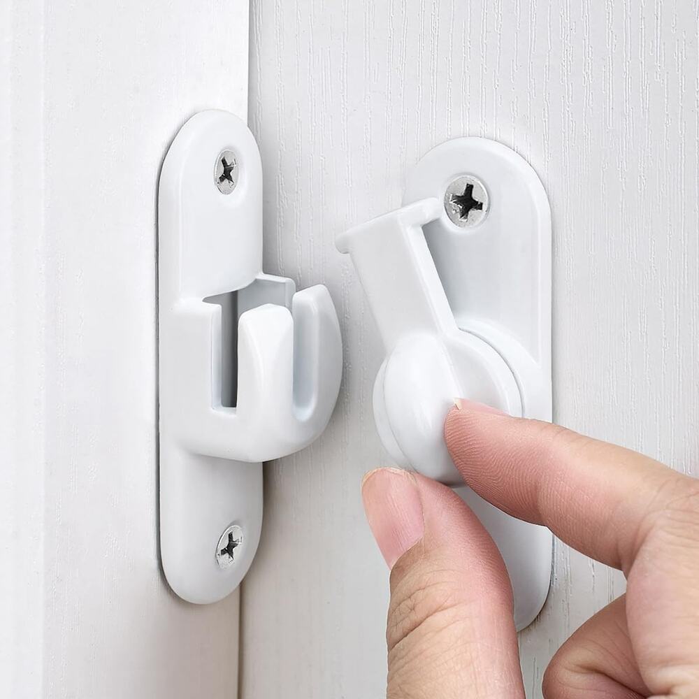 4 Packs White 90/180 Degree Barn Door Latches Flip Gate Lock